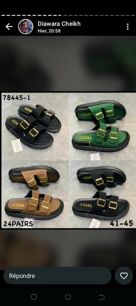 Sandales en cuir homme Zara