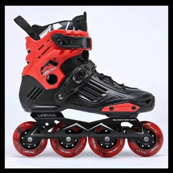 Roller en ligne rouge et noir