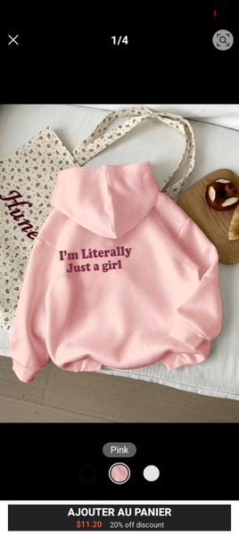 Sweat à capuche rose femme