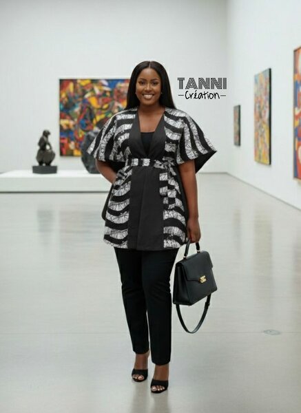 Cape élégante en noir et blanc