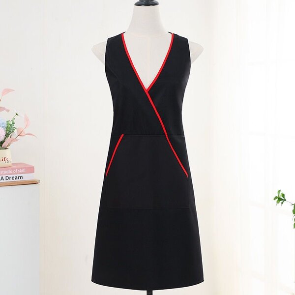 Tablier élégant noir et rouge