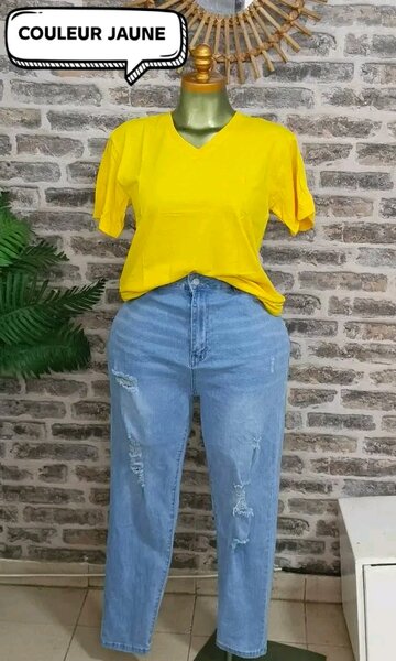 T-shirt jaune décontracté