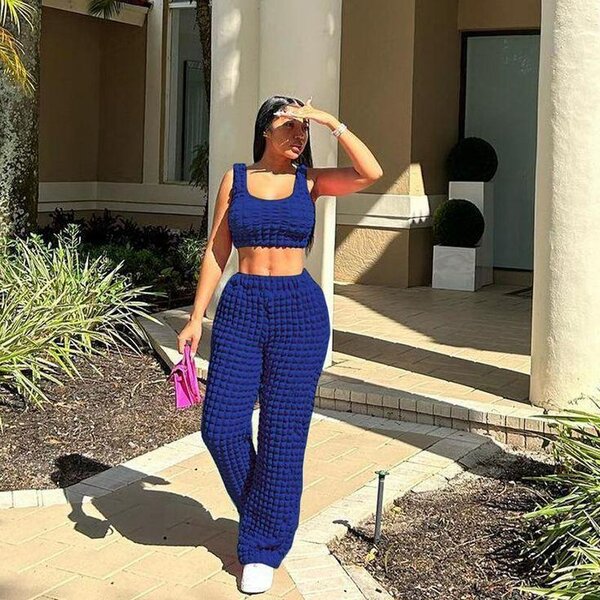 Pantalon lounge texturé femme