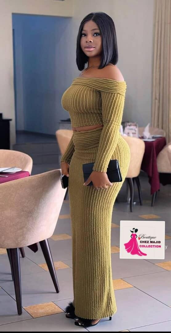 Tenue deux pièces côtelée chic