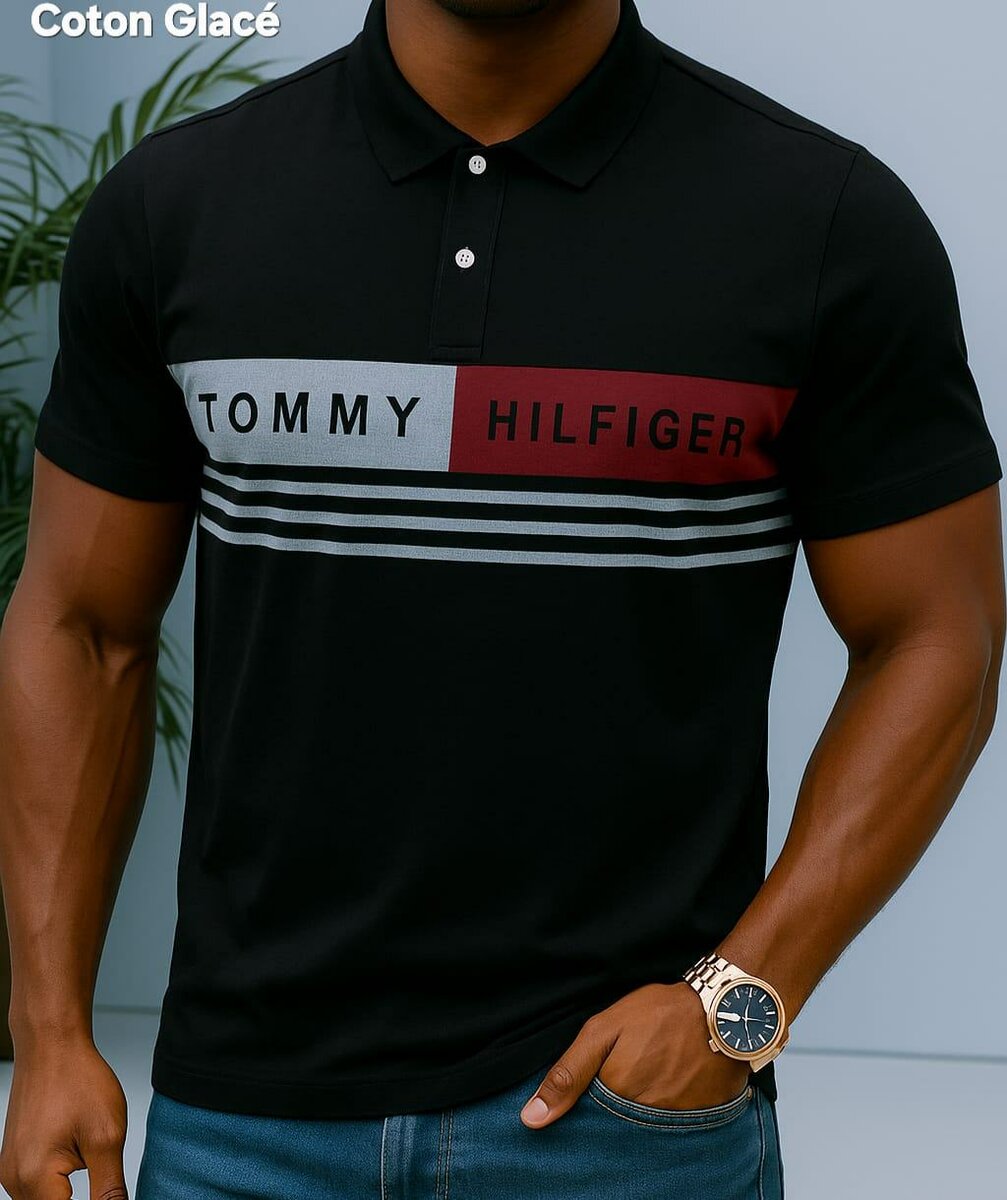 Polo élégant en coton glacé