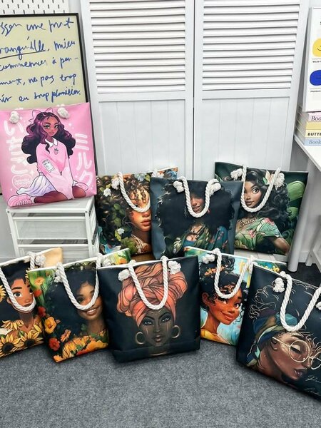 Sac cabas illustré fleurs