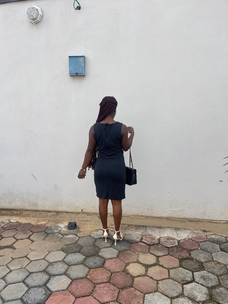 Blue and grey dress . Size 8 -