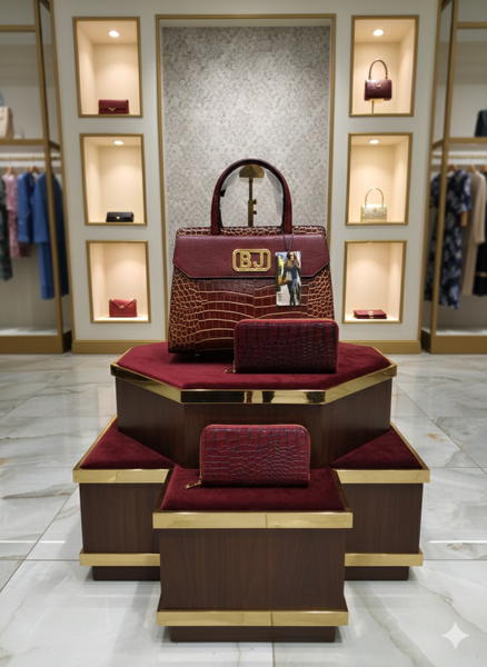 Sac à main en cuir BR noir et marron