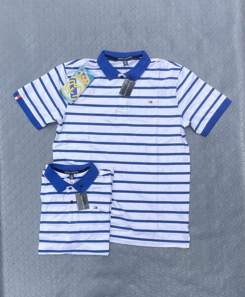 Polo rayé en coton pour hommes