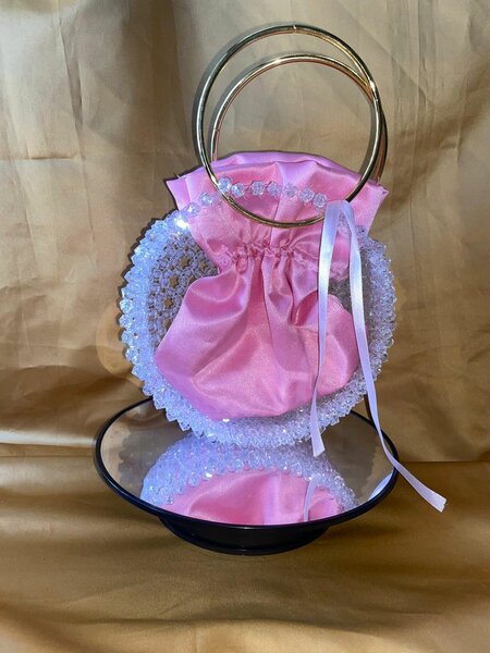 Sac à main cristal rose chic