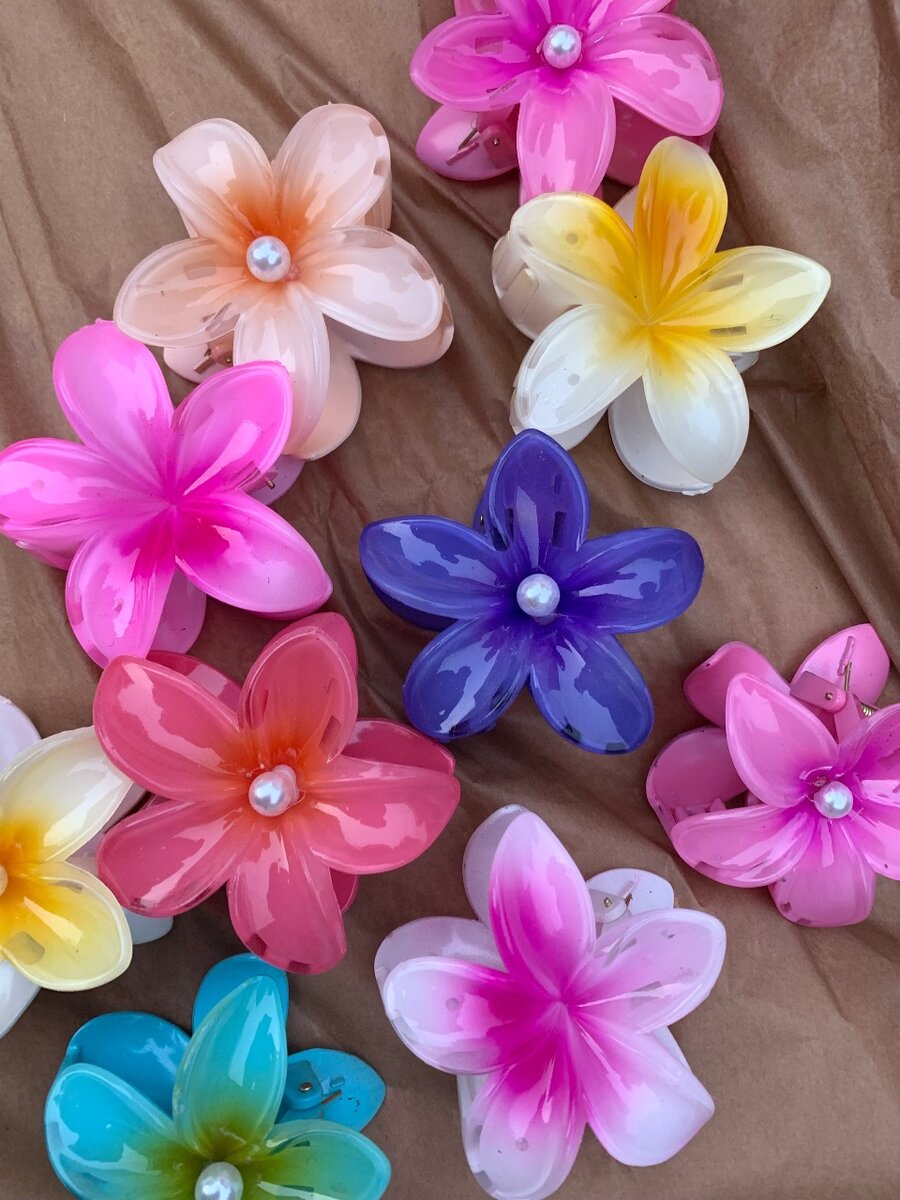 Pinces à cheveux fleurs colorées