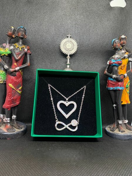 Double Heart Infinity Necklace