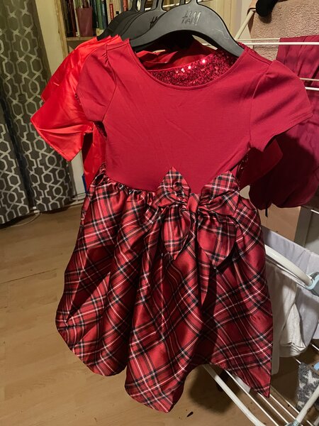 Girls' Red Plaid Dress