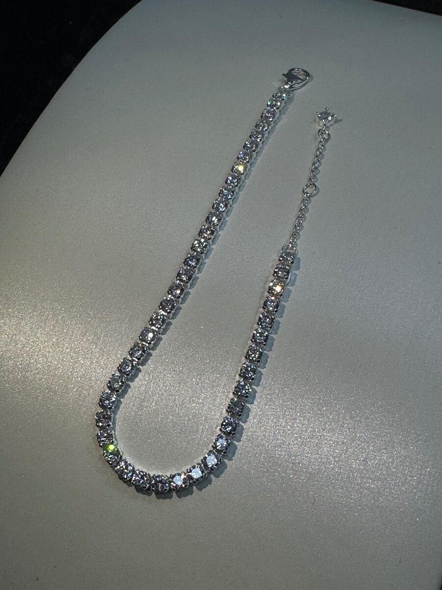 Браслет тенниска из серебра