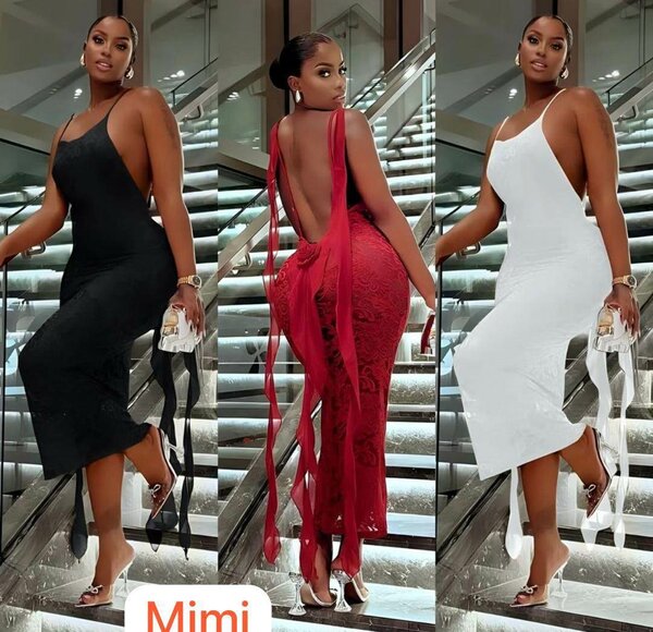 Robe dos nu élégante femme