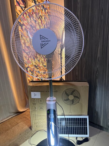 RECHARGEABLE SOLAR AND ELECTRICITY 16 INCHES FAN
