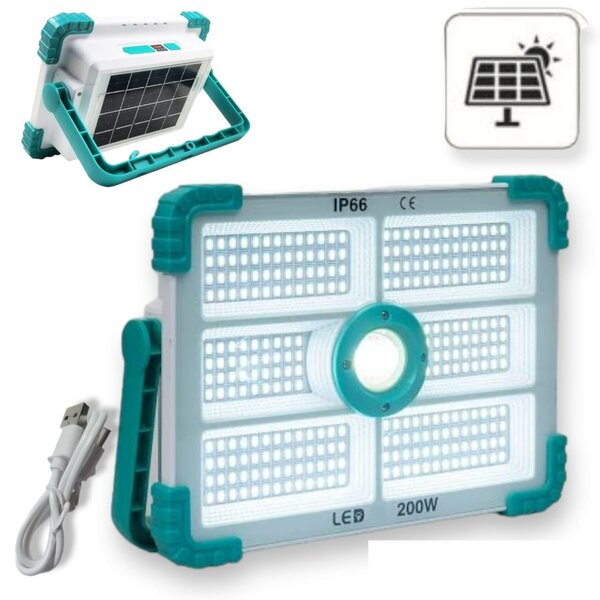 Lampe Solaire LED 200W Étanche IP66