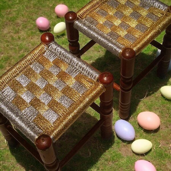 Pair of 2 Hania Wooden Classic Stools