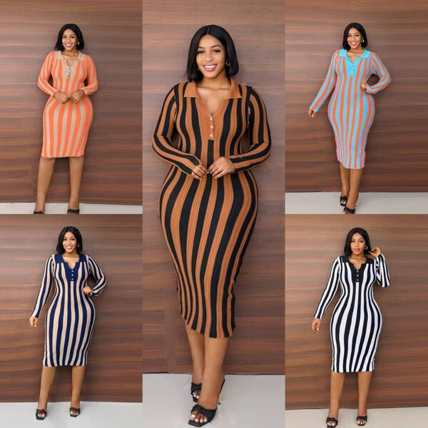 Robe à rayures chic