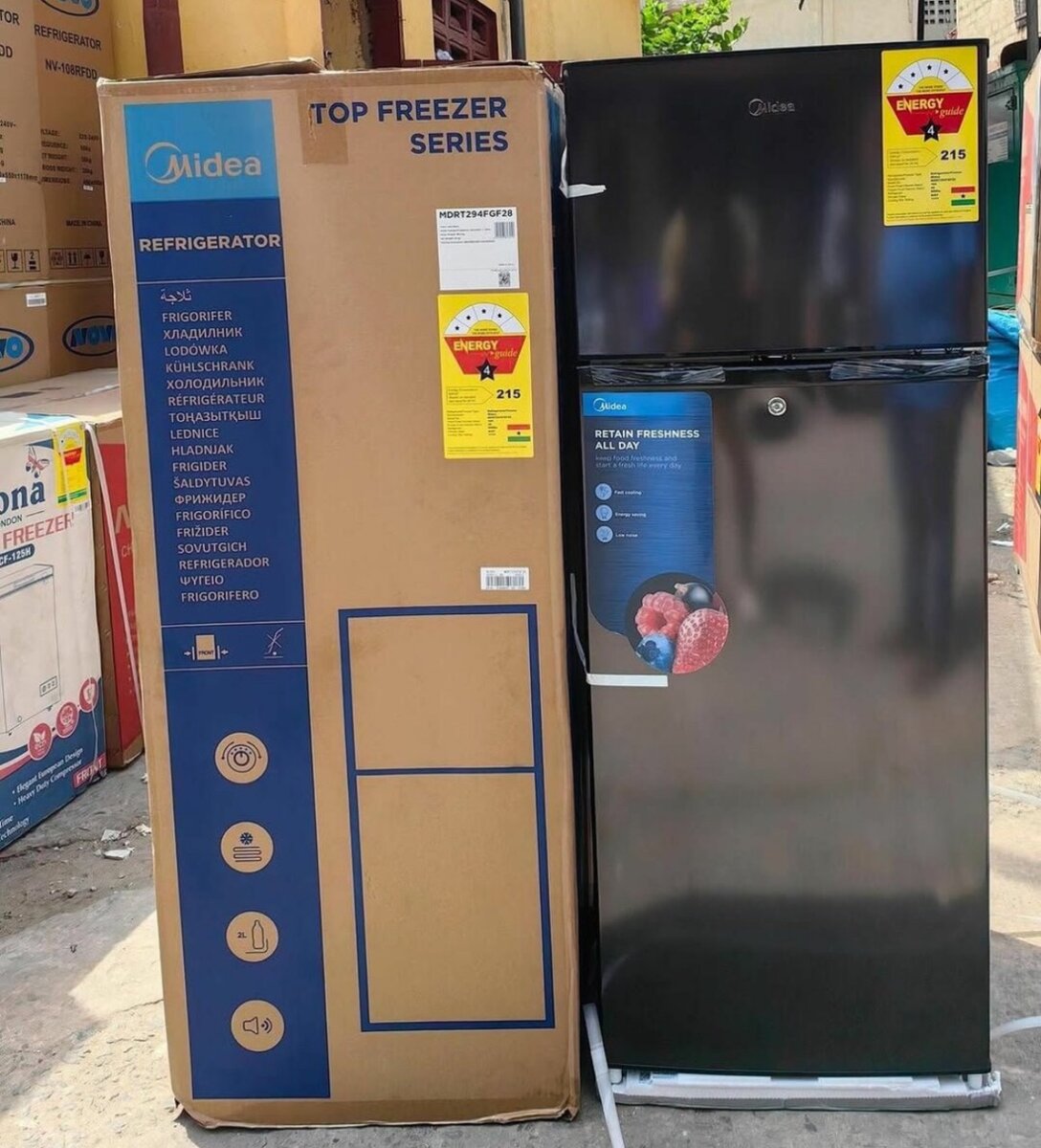 Midea top freezer fridge MDRT237 FGF28 Size 173L