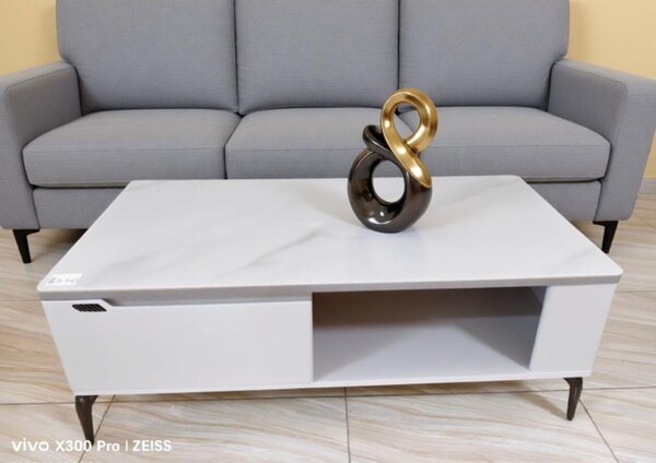 Table basse moderne en marbre blanc