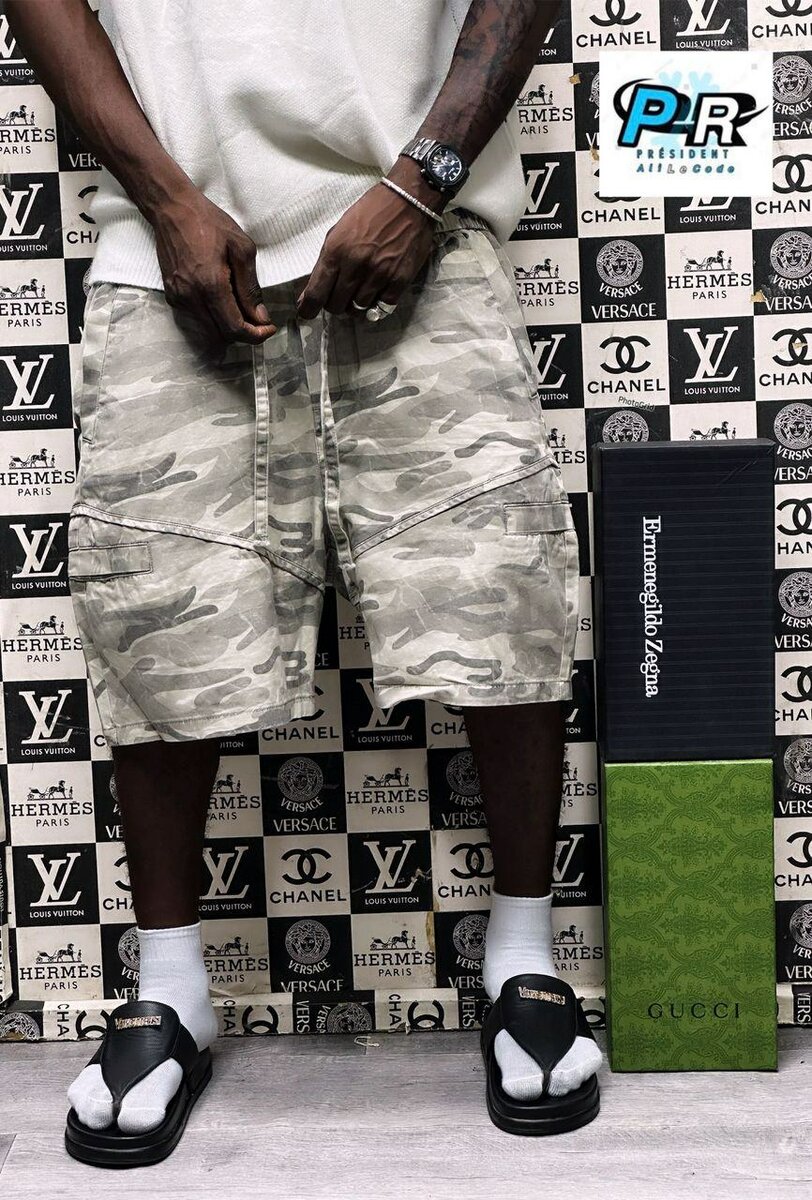 Shorts cargo camouflage homme