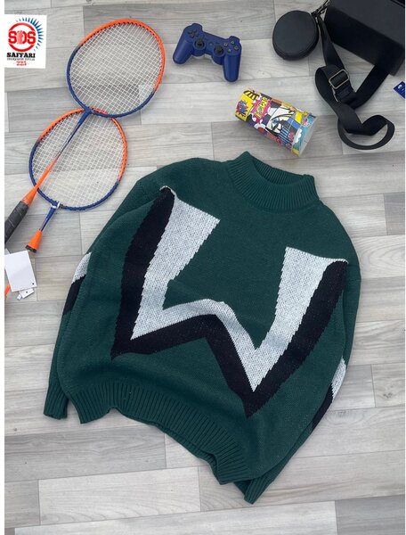 Pull Molletonné Vert Homme