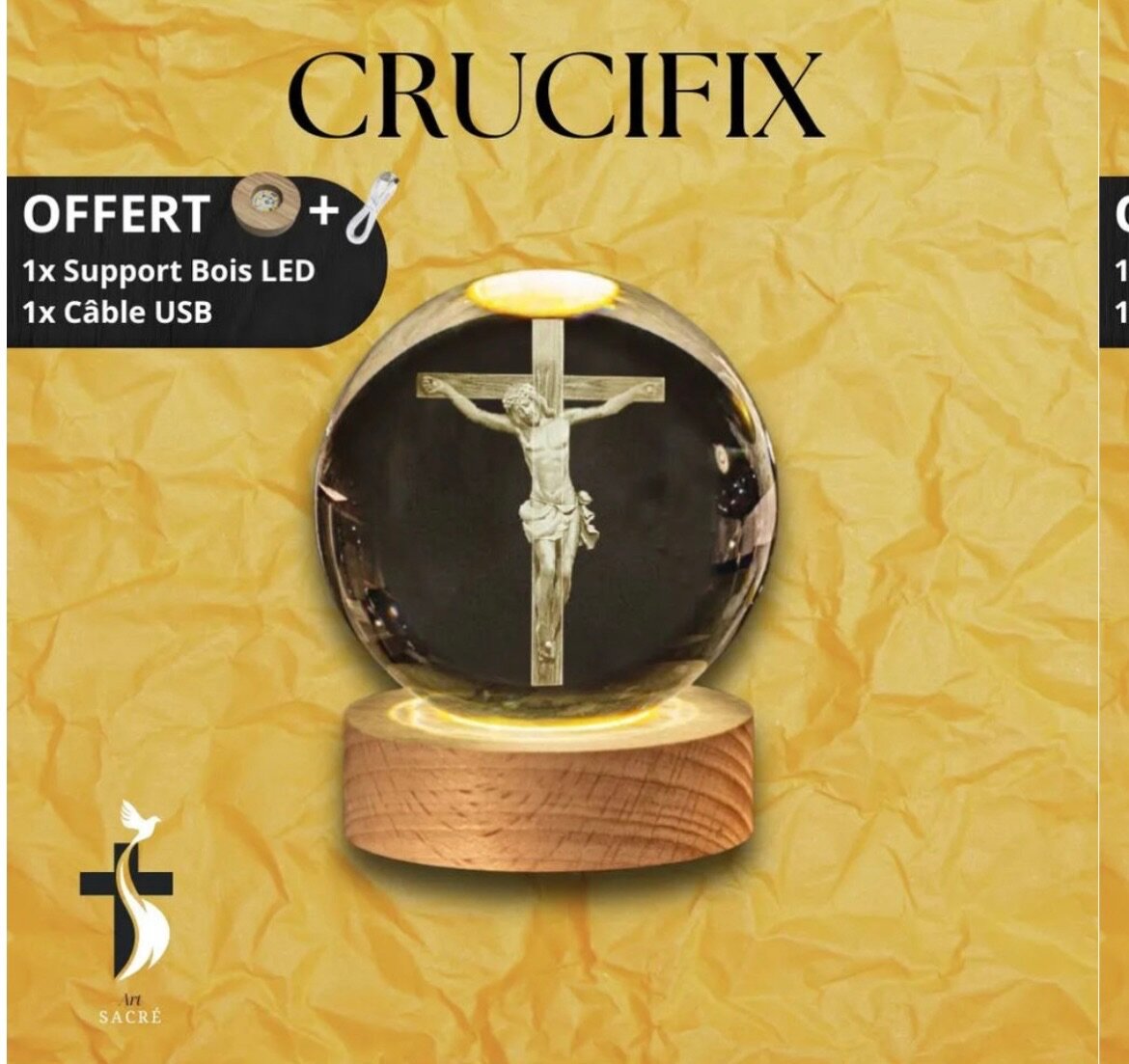 Boule de Cristal LED Religieuse