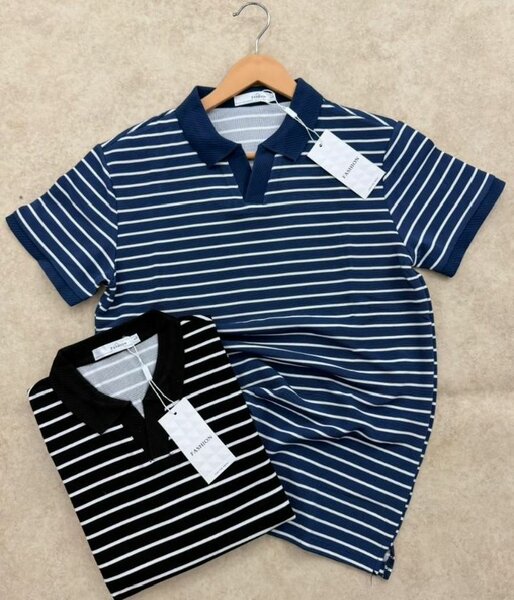 Polo rayé en coton pour homme