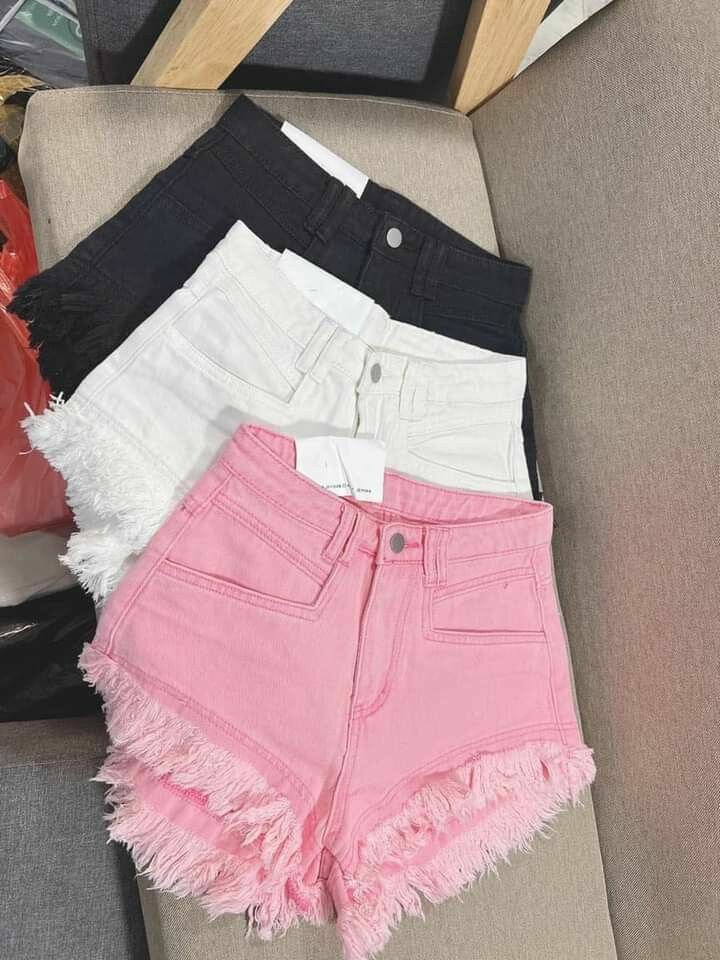 Shorts en jean frangés
