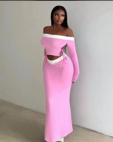 Robe longue rose élégante