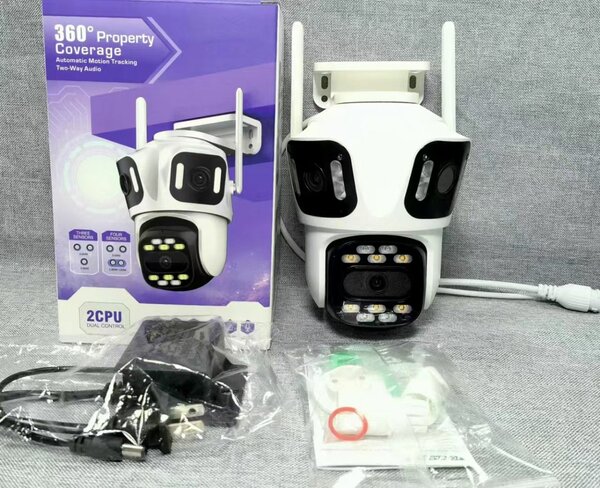 3Lens PTZ IP Camera Outdoor 8K HD Three Screen WiFi Security