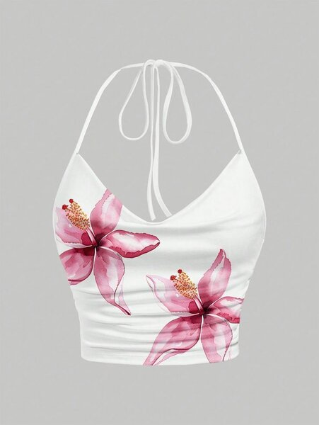 Top dos nu fleuri élégant