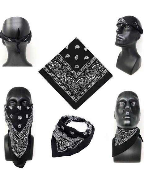 Bandana noire homme
