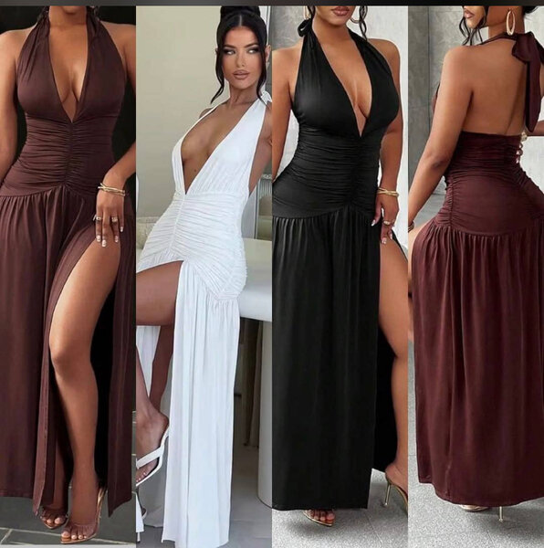 Robe élégante longue fendue