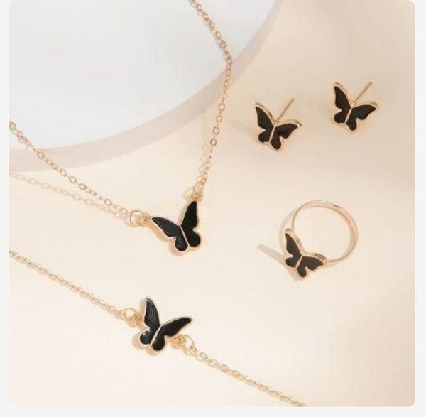 Ensemble Bijoux Papillon Noir