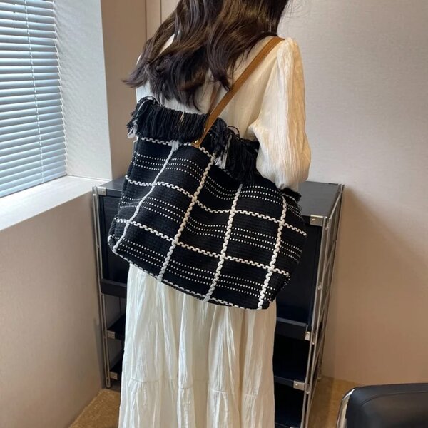 Sac cabas tissé chic