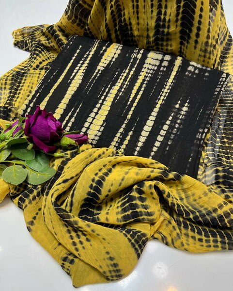 Stuff soft lawn tye&dye shirt with dupatta