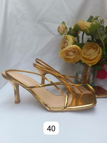 Gold Strappy Heeled Sandals