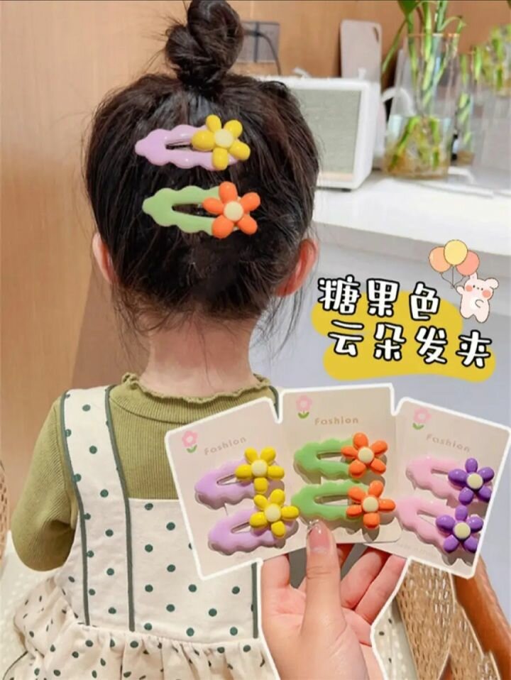 Korean cloud shape  with characters hair pins