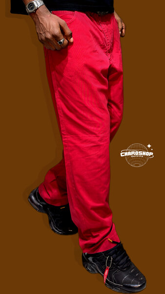 Pantalon rouge cargo style