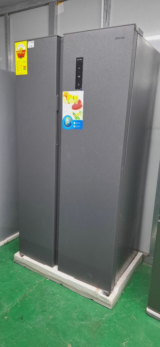 518 liters standing side by side fridge freezer dark grey