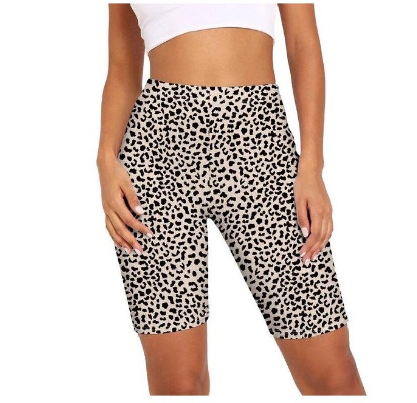 Leopard skin biker shorts