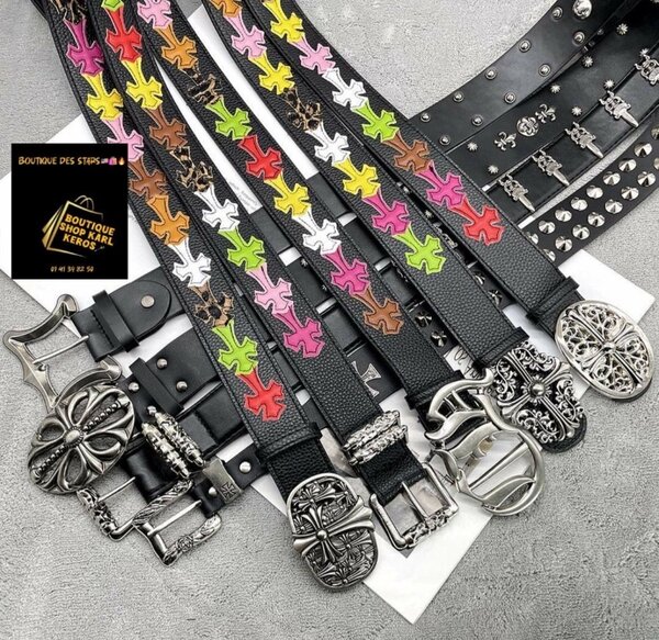 Ceintures en cuir multicolores