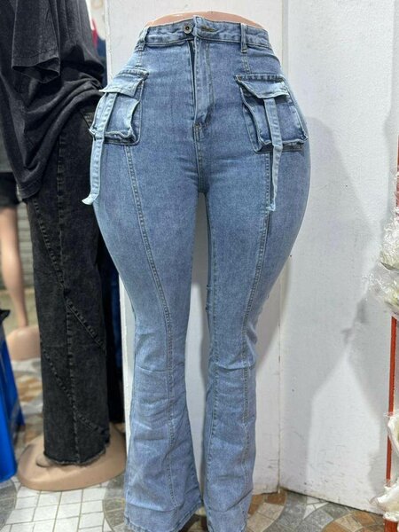 Jeans taille haute évasée