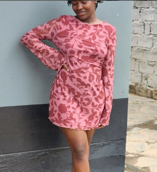 Floral Print Open Back Dress