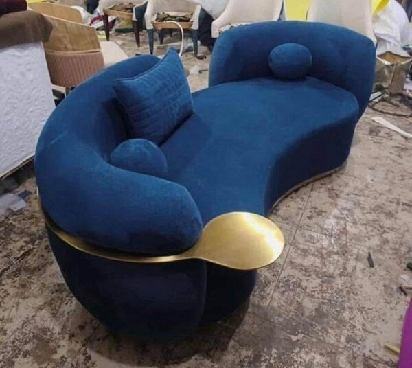 Canapé élégant bleu en velours