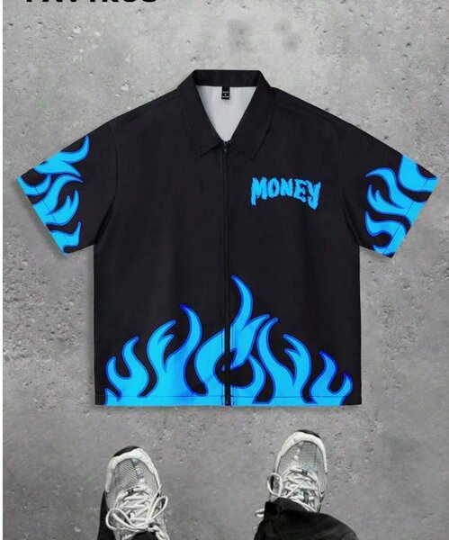 Chemise Homme Flames Money Style