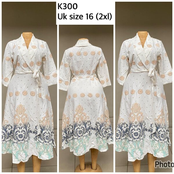 white dress with pattern