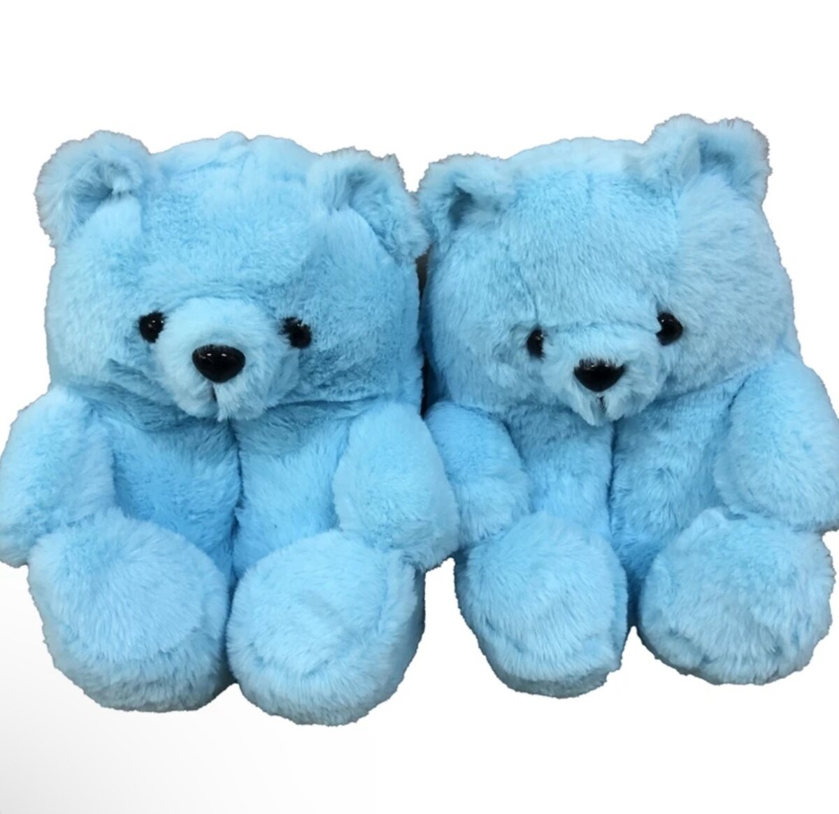 Plush teddy slippers